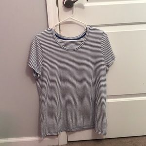 Blue and white striped shirt